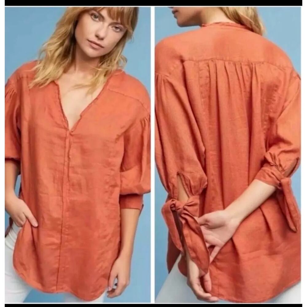 Holding Horses Anthropologie Linen Tunic Top NWT